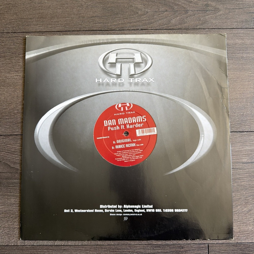 DAN MADAMS PUSH IT HARDER 12" Original Rubec Remix Hard Trax Electronic